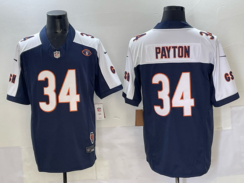 Men 2025 Chicago Bears 34 Payton blue Nike Limited NFL Jersey style 001